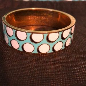 Kate Spade ♠️blue with white polka dot wide bangle